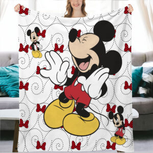 Plaid Visage de Mickey Mouse mignon Disney 1003 Couverture Plaid Polaire Plaid Canapé