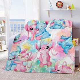 Plaid Stitch et Angel belle 3 Lilo et Stitch Couverture Plaid Polaire Plaid Canapé