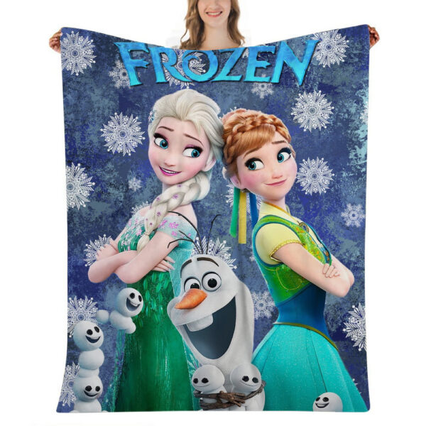 Plaid La Reine des neiges Elsa Anna Olaf Couverture Plaid Polaire Plaid Canapé – Image 2