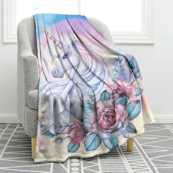 Plaid Licorne mignonne pour les enfants 7 Couverture Plaid Polaire Plaid Canapé