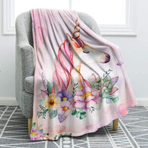 Plaid Licorne mignonne pour les enfants 6 Couverture Plaid Polaire Plaid Canapé