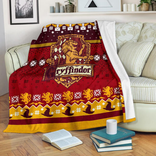 Plaid Harry Potter Gryffondor Noël 1001 Couverture Plaid Polaire Plaid Canapé – Image 2