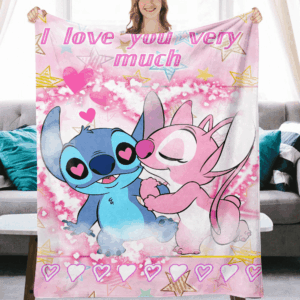 Plaid Stitch et Angel belle 4 Lilo et Stitch Couverture Plaid Polaire Plaid Canapé