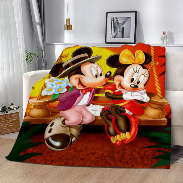 Plaid Mickey Mouse et Minnie Mouse Heureux 1006 Couverture Plaid Polaire Plaid Canapé – Image 2