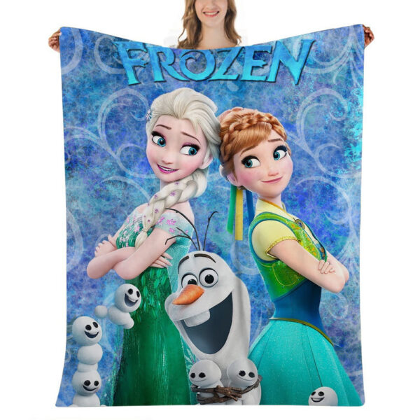 Plaid La Reine des neiges Elsa Anna Olaf 1001 Couverture Plaid Polaire Plaid Canapé – Image 2