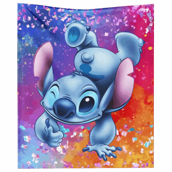 Plaid Stitch mignon dans Lilo et Stitch 2 Couverture Plaid Polaire Plaid Canapé – Image 2