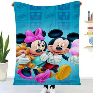 Plaid Mickey Mouse et Minnie Mouse Heureux 1004 Couverture Plaid Polaire Plaid Canapé