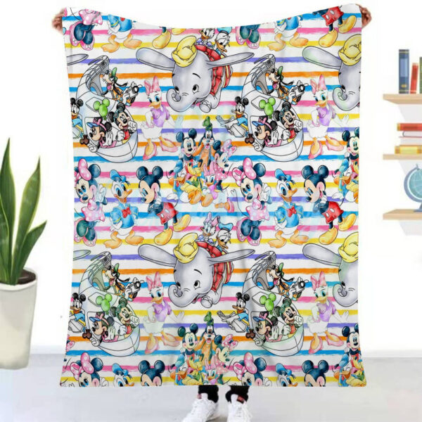 Plaid Mickey Mouse et tous les personnages Disney Couverture Plaid Polaire Plaid Canapé – Image 2