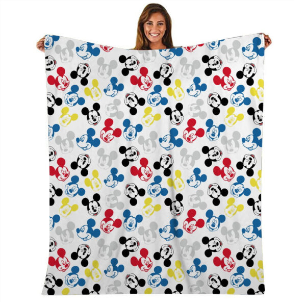 Plaid Visage de Mickey Mouse mignon Disney Couverture Plaid Polaire Plaid Canapé – Image 2