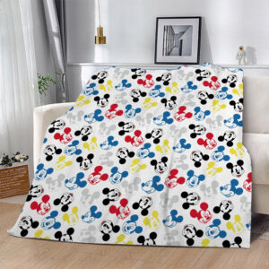 Plaid Visage de Mickey Mouse mignon Disney Couverture Plaid Polaire Plaid Canapé
