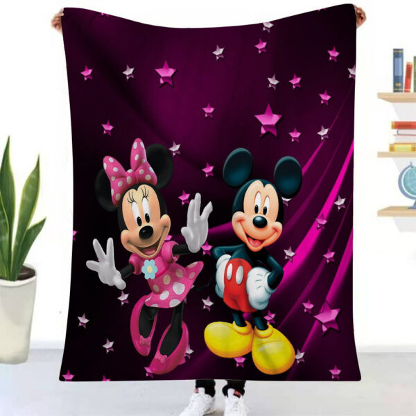 Plaid Mickey Mouse et Minnie Mouse Heureux 1003 Couverture Plaid Polaire Plaid Canapé – Image 2