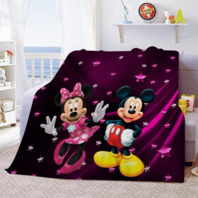 Plaid Mickey Mouse et Minnie Mouse Heureux 1003 Couverture Plaid Polaire Plaid Canapé