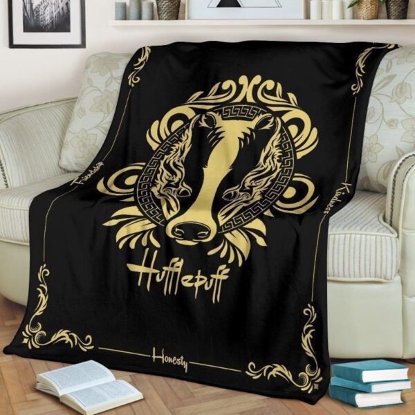 Plaid Poufsouffle Harry Potter Couverture Plaid Polaire Plaid Canapé – Image 2