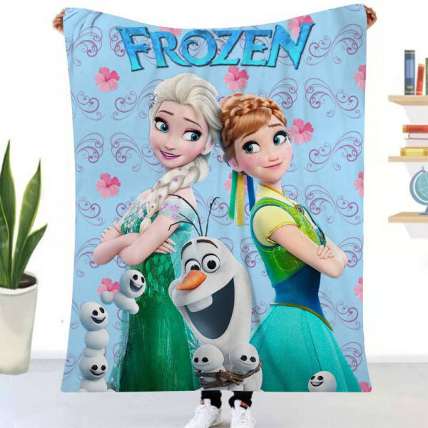 Plaid La Reine des neiges Elsa Anna Olaf 1005 Couverture Plaid Polaire Plaid Canapé – Image 2