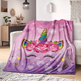 Plaid Licorne mignonne pour les enfants 8 Couverture Plaid Polaire Plaid Canapé