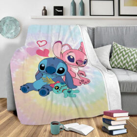 Plaid Stitch et Angel belle 7 Lilo et Stitch Couverture Plaid Polaire Plaid Canapé
