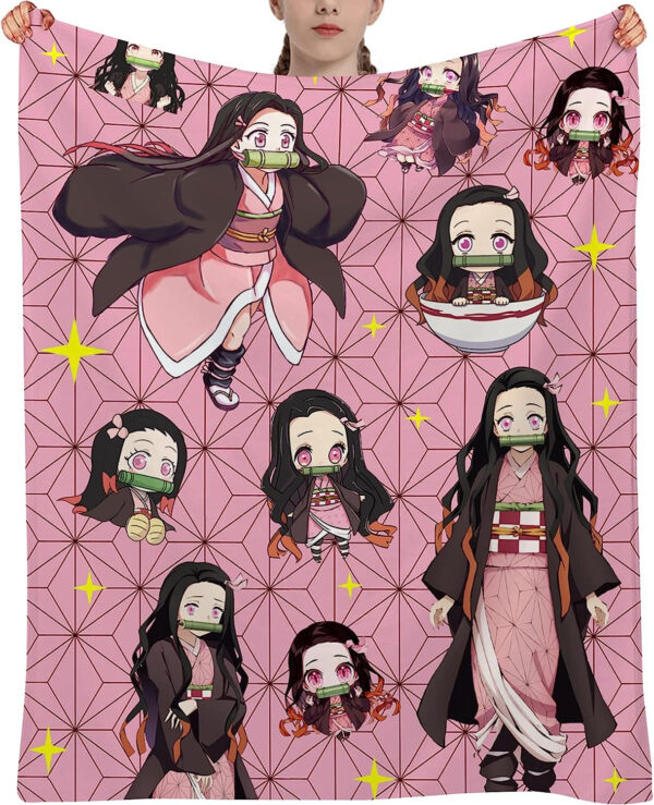 Plaid Demon Slayer Nezuko Kamado 1003 Couverture Plaid Polaire Plaid Canapé – Image 2