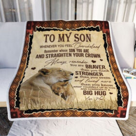 Plaid Lion à mon fils chaque fois que vous êtes tombé submergé Couverture Plaid Polaire Plaid Canapé