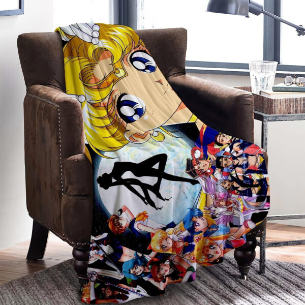 Plaid Sailor Moon Tsukino Usagi Couverture Plaid Polaire Plaid Canapé – Image 2