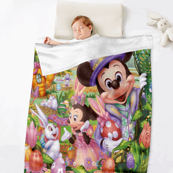 Plaid Mickey Mouse et Minnie Mouse Happy 1005 Couverture Plaid Polaire Plaid Canapé – Image 2