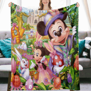 Plaid Mickey Mouse et Minnie Mouse Happy 1005 Couverture Plaid Polaire Plaid Canapé
