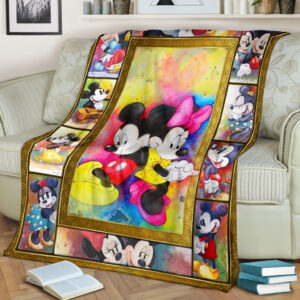 Plaid Couple Mickey Mouse et Minnie Mouse Couverture Plaid Polaire Plaid Canapé