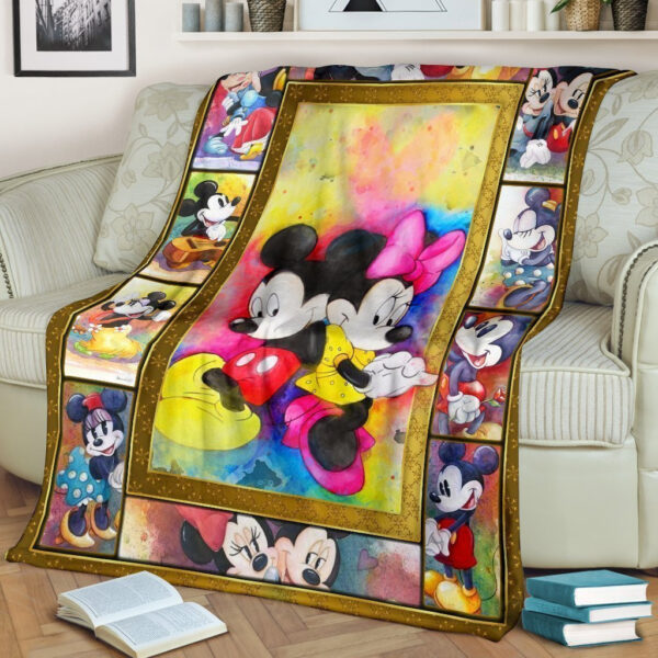 Plaid Couple Mickey Mouse et Minnie Mouse Couverture Plaid Polaire Plaid Canapé