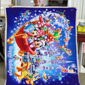 Plaid Personnages Disney Joyeuses Fêtes Noël Couverture Plaid Polaire Plaid Canapé