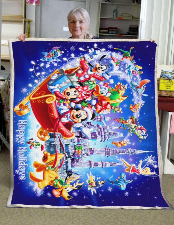 Plaid Personnages Disney Joyeuses Fêtes Noël Couverture Plaid Polaire Plaid Canapé