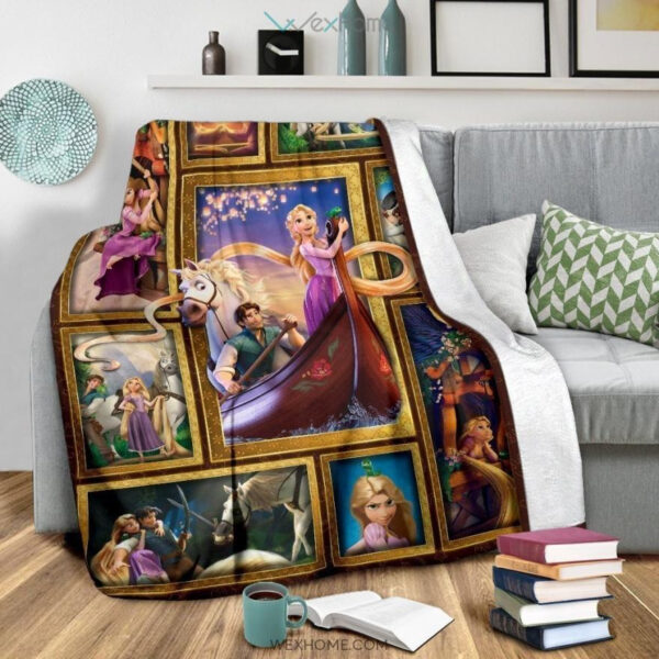 Plaid Tangled Raiponce Et Flynn Disney Couverture Plaid Polaire Plaid Canapé – Image 2