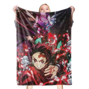 Plaid Demon Slayer frère et soeur Tanjiro et Nezuko 1002 Couverture Plaid Polaire Plaid Canapé