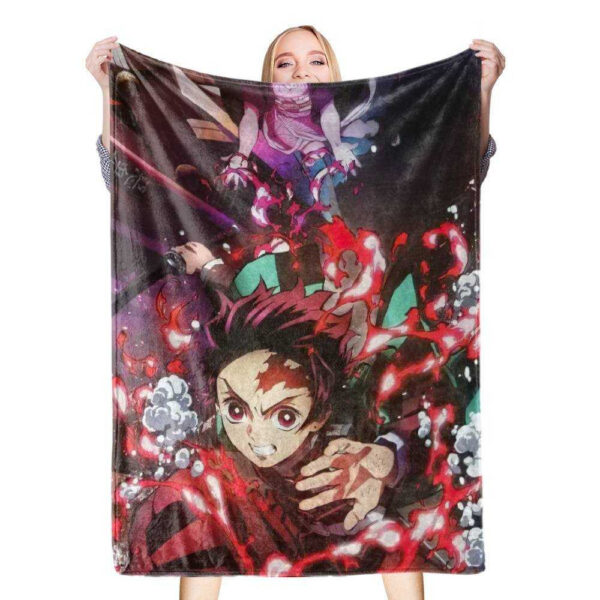 Plaid Demon Slayer frère et soeur Tanjiro et Nezuko 1002 Couverture Plaid Polaire Plaid Canapé