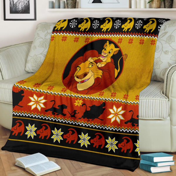 Plaid Noël du Roi Lion 02 Couverture Plaid Polaire Plaid Canapé – Image 2