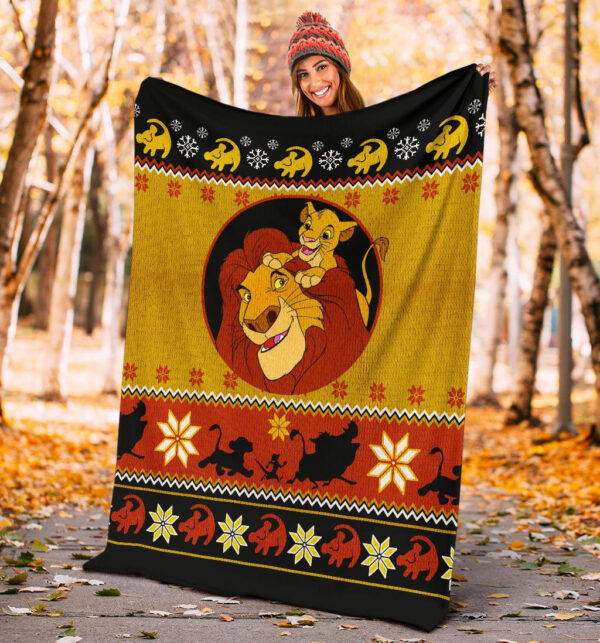 Plaid Noël du Roi Lion 02 Couverture Plaid Polaire Plaid Canapé – Image 3