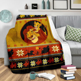 Plaid Noël du Roi Lion 02 Couverture Plaid Polaire Plaid Canapé