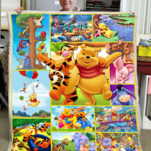 Plaid Winnie Pooh avec des amis Tigrou Porcinet Bourriquet Couverture Plaid Polaire Plaid Canapé