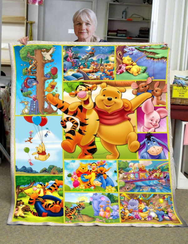 Plaid Winnie Pooh avec des amis Tigrou Porcinet Bourriquet Couverture Plaid Polaire Plaid Canapé