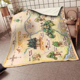 Plaid Carte en bois de Winnie l’ourson Couverture Plaid Polaire Plaid Canapé