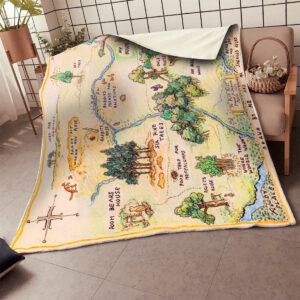 Plaid Carte en bois de Winnie l'ourson Couverture Plaid Polaire Plaid Canapé