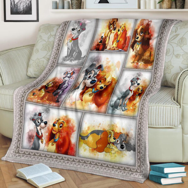 Plaid Dog Lady et le clochard Disney Couverture Plaid Polaire Plaid Canapé – Image 2