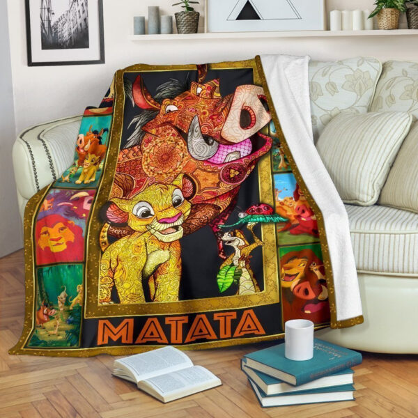 Plaid Disney Roi Lion Hakuna Matata Mandala Style Couverture Plaid Polaire Plaid Canapé – Image 2