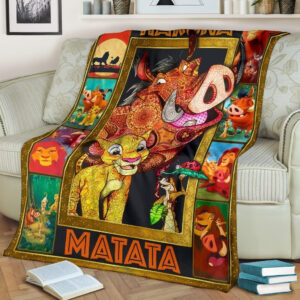 Plaid Disney Roi Lion Hakuna Matata Mandala Style Couverture Plaid Polaire Plaid Canapé
