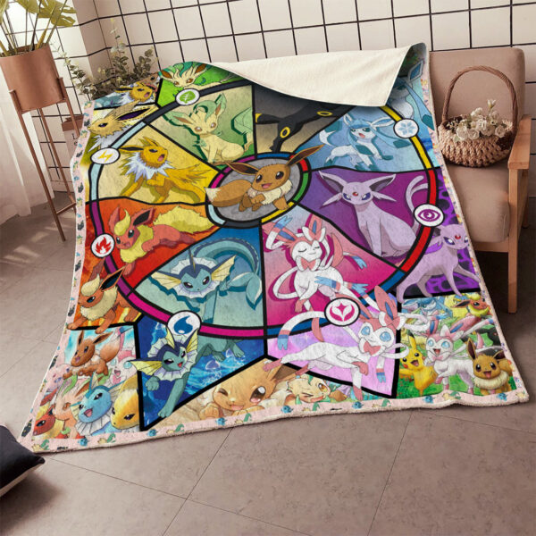 Plaid Pokémon Évoli Évolution Couverture Plaid Polaire Plaid Canapé – Image 2