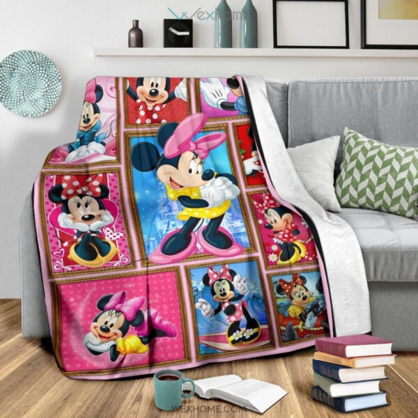 Plaid Minnie Mouse Adorable Couverture Plaid Polaire Plaid Canapé – Image 2