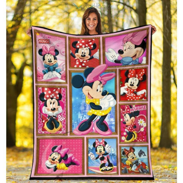 Plaid Minnie Mouse Adorable Couverture Plaid Polaire Plaid Canapé – Image 3
