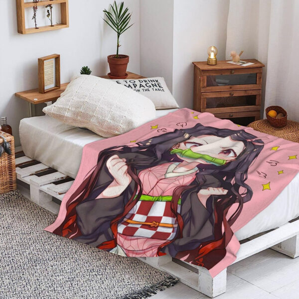 Plaid Demon Slayer Nezuko Kamado 1002 Couverture Plaid Polaire Plaid Canapé – Image 2