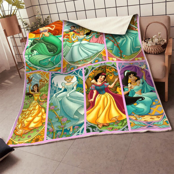 Plaid Princesses Incroyable Cendrillon Jasmine Blanche-Neige Ariel Couverture Plaid Polaire Plaid Canapé – Image 2