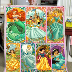 Plaid Princesses Incroyable Cendrillon Jasmine Blanche-Neige Ariel Couverture Plaid Polaire Plaid Canapé
