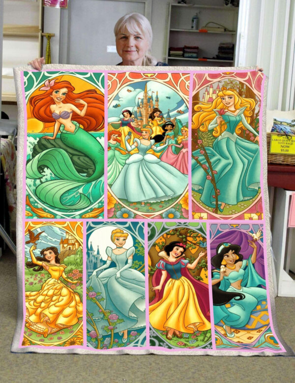 Plaid Princesses Incroyable Cendrillon Jasmine Blanche-Neige Ariel Couverture Plaid Polaire Plaid Canapé