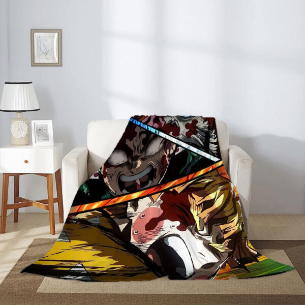 Plaid Demon Slayer Tanjiro Zenitsu Inosuke 1001 Couverture Plaid Polaire Plaid Canapé – Image 2